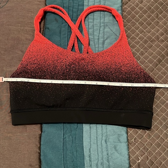 Lululemon Energy Bra Ombre Speckle Stop Jacquard EB Black Thermal Red (Size 6) - Picture 11 of 13